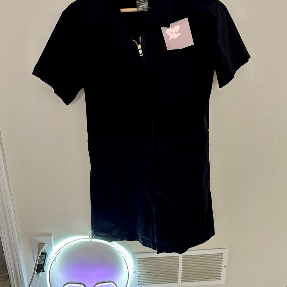 Nooworks black over dyed shortalls coveralls size medium